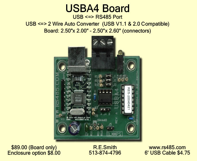 USBA4 Board USB <=> RS485 Port